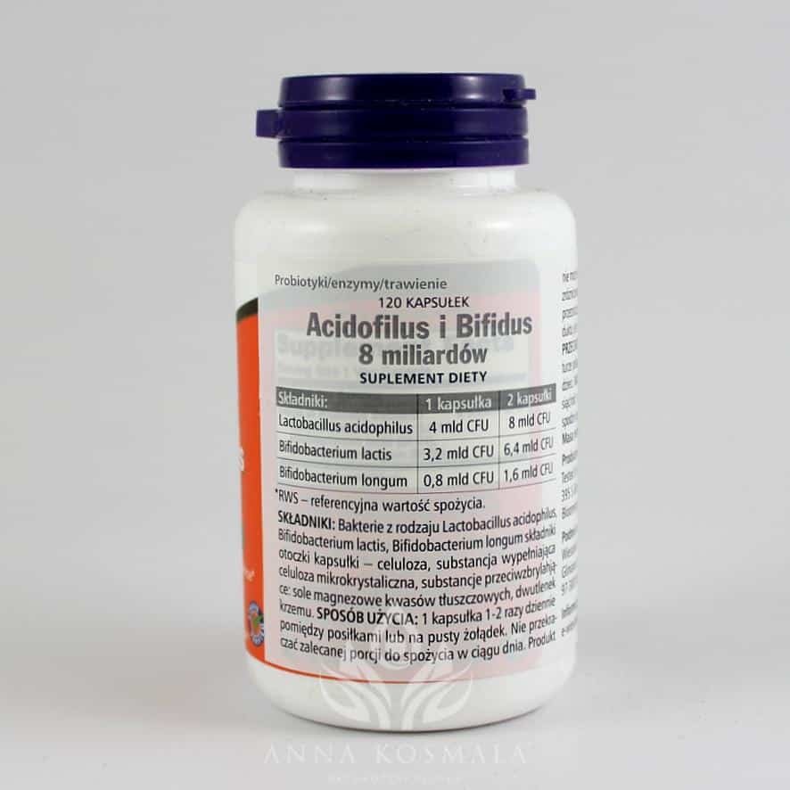 8 Bilion Acidophilus & Bifidus 120 kapsułek Now 2