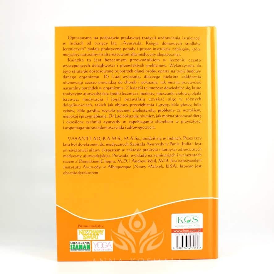 Ayurveda. Księga domowych środków leczniczych rewers