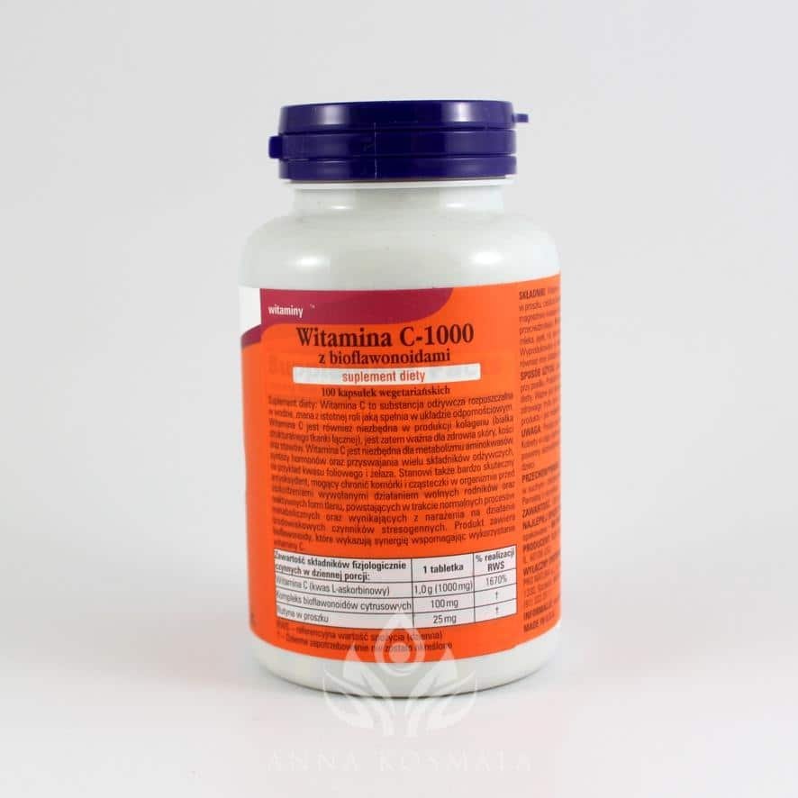 C-1000 witamina c z bioflawonoidami 100 kapsułek Now 2