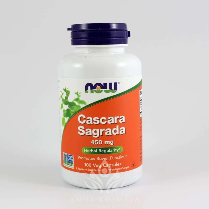 Cascara Sagrada 450 mg 100 kapsułek Now 1