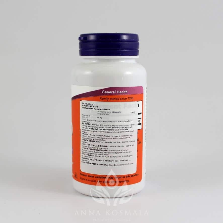 CoQ10 -Koenzym Q10 30mg 120 kapsułek Now 2