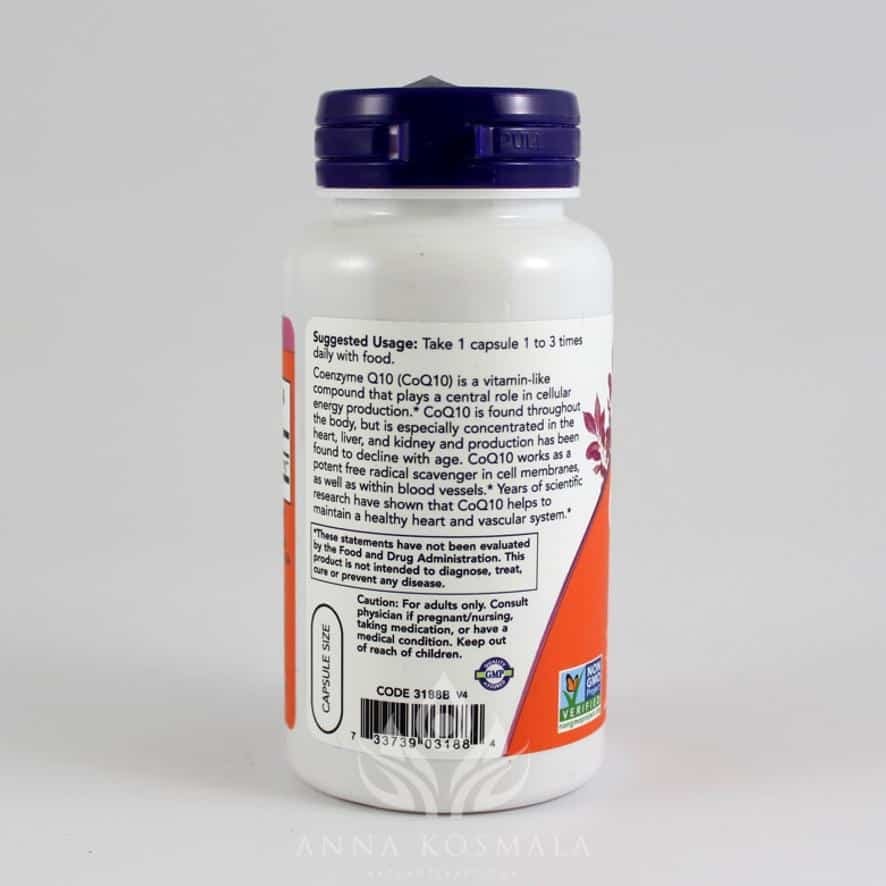CoQ10 -Koenzym Q10 30mg 120 kapsułek Now 3