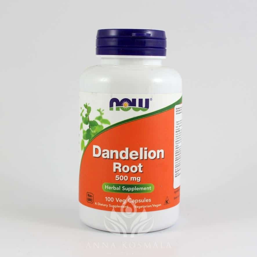 Dandelion Root- korzeń mniszka 500mg 100 kapsułęk Now 1