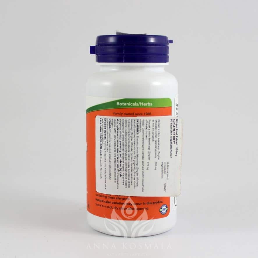 Ginger Root extract-korzeń imbiru ekstrakt 250mg Now 2