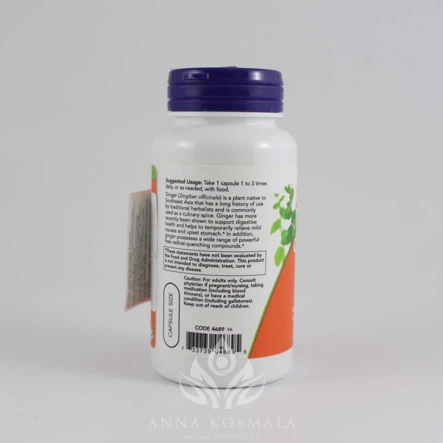 Ginger Root extract-korzeń imbiru ekstrakt 250mg Now 3