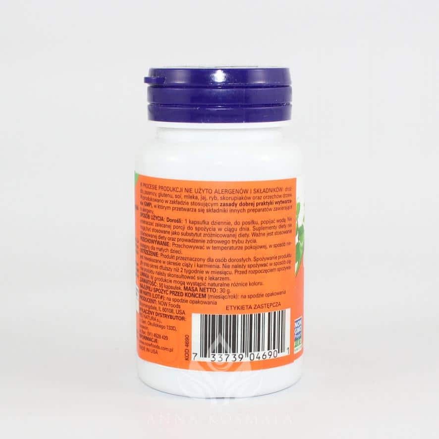 Goldenseal Root- gorzknik kanadyjski 500mg 50 kapsułek Now 3