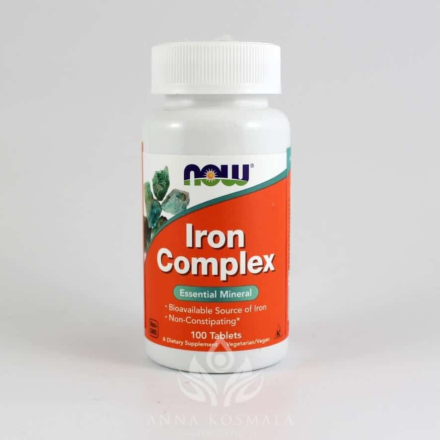Iron complex- żelazo kompleks 100 tabletek Now 1