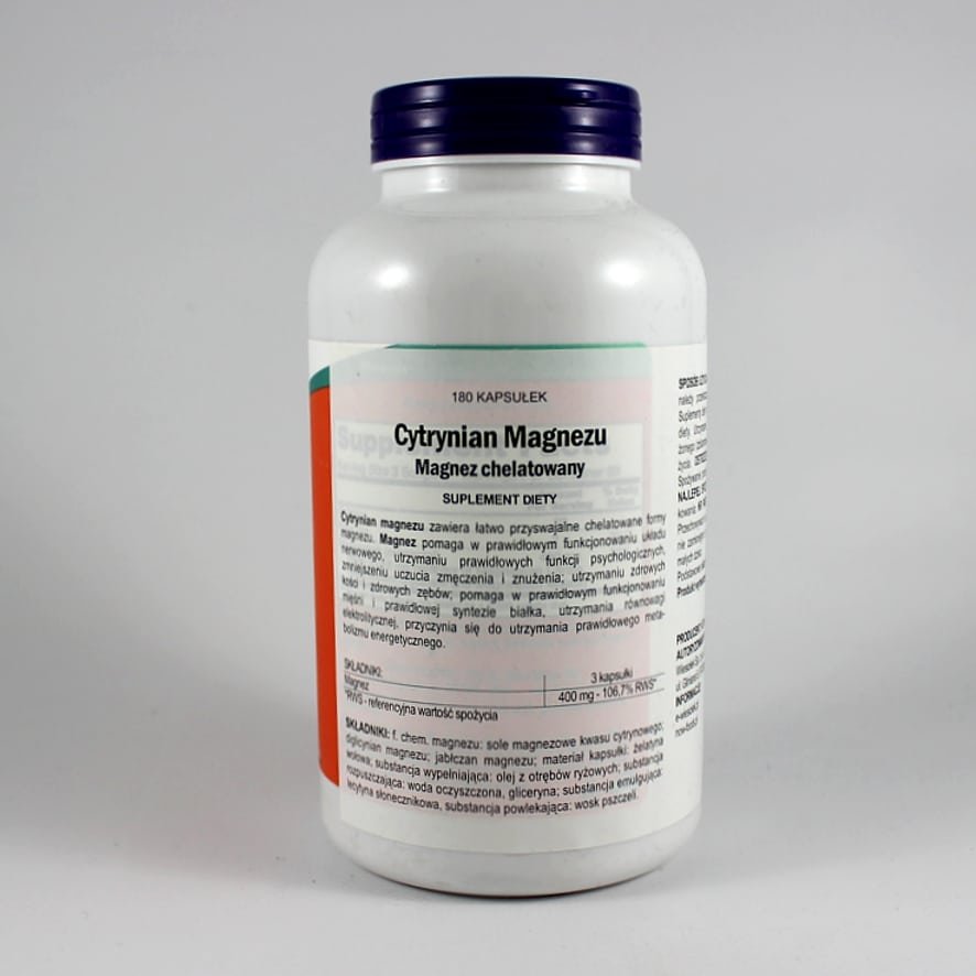 Magnesium citrate 180 żelków Now 2