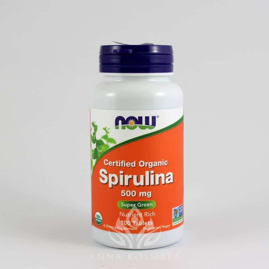 Spirulina 500mg 100 tabletek Now 1