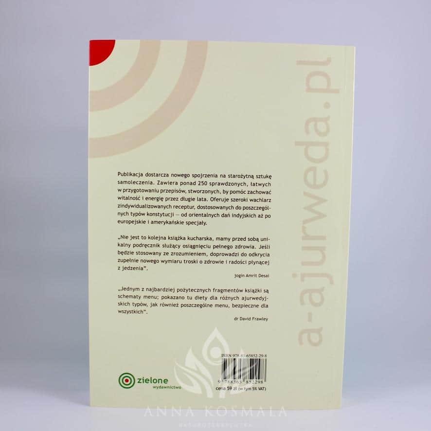 ajurwedyjska książka kucharska rewers