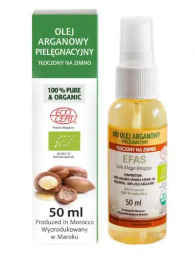 100% BIO - czysty olej arganowy z Maroka do pielęgnacji ciała oraz włosów z certyfikatem ECOCERT spray 50 ml