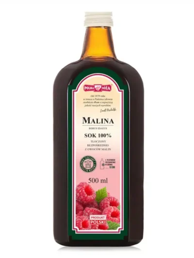 Malina 100% sok 500 ml Polska Róża