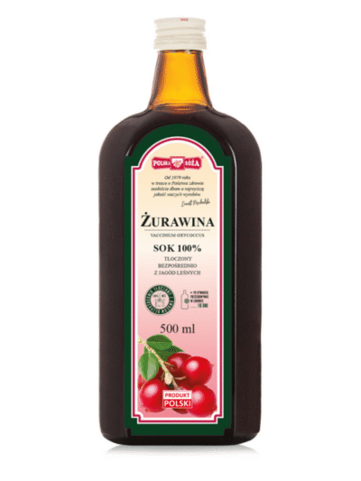 Żurawina Sok 100% bez cukru 500 ml Polska Róża