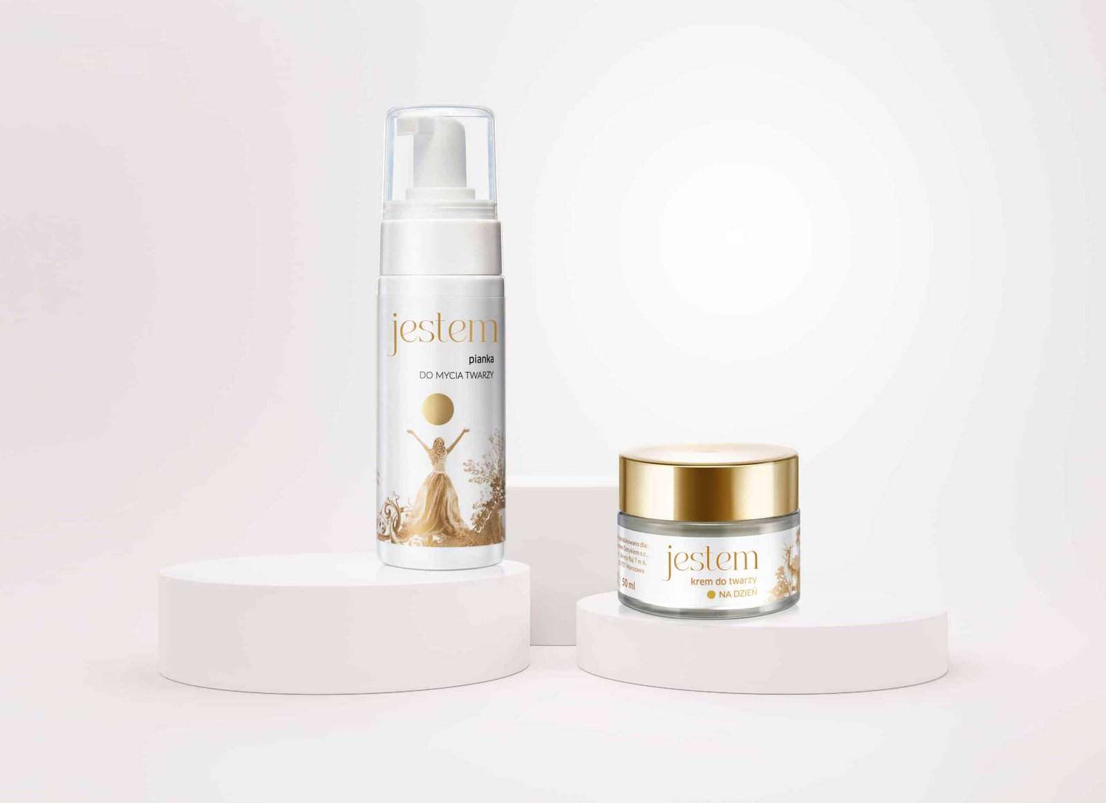 Cylinder beige podium modern pedestal product stand on beige bac