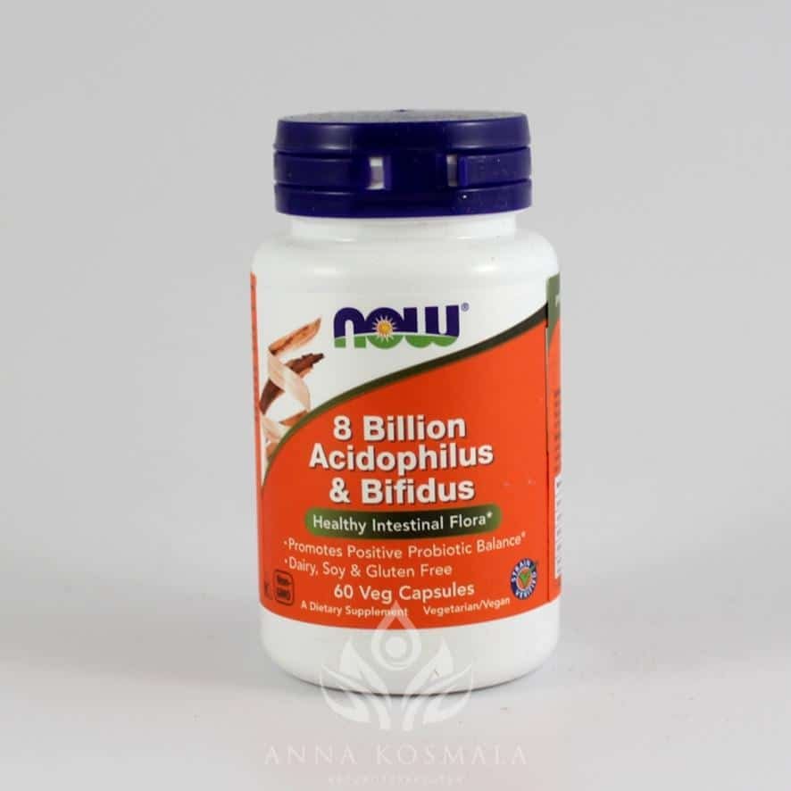 8 Bilion Acidophilus & Bifidus 60 kapsułek Now 1 8 Billion Acidophilus & Bifidus 60 kapsułek