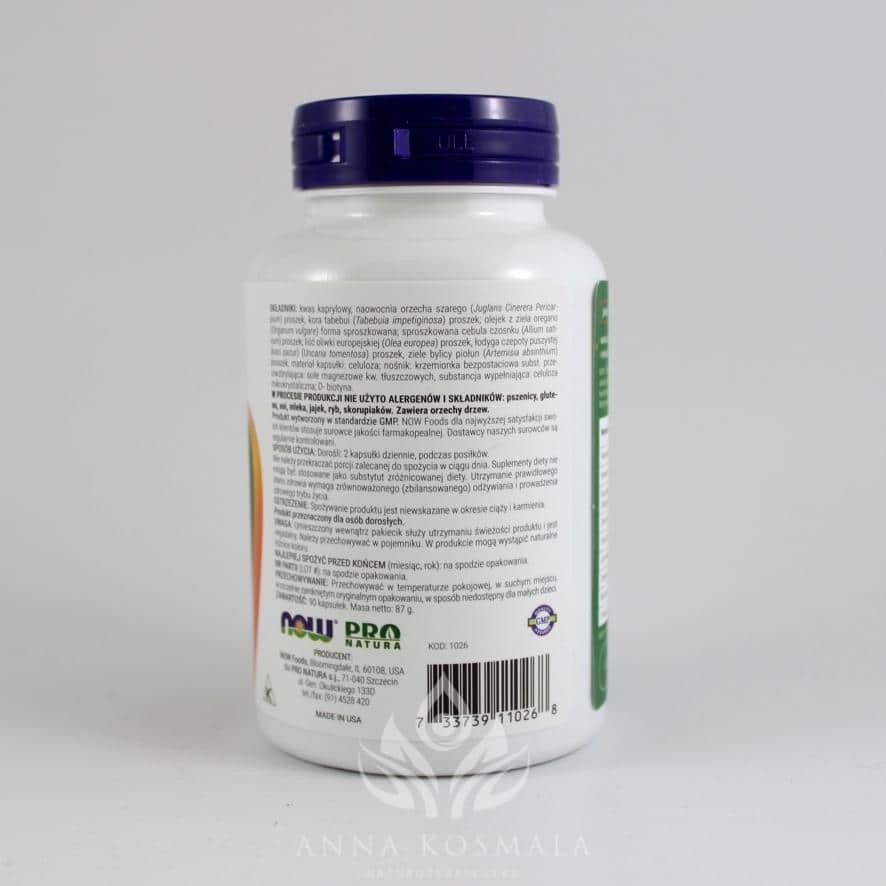 Candida support plus - zdrowe jelita 90 kapsułek Now 2