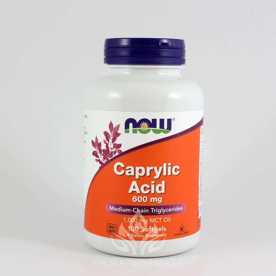 Caprylic Acid -kwas kaprylowy 600mg 100 kapsułek Now 1 Caprylic Acid (Kwas kaprylowy) 600mg 100 kapsułek