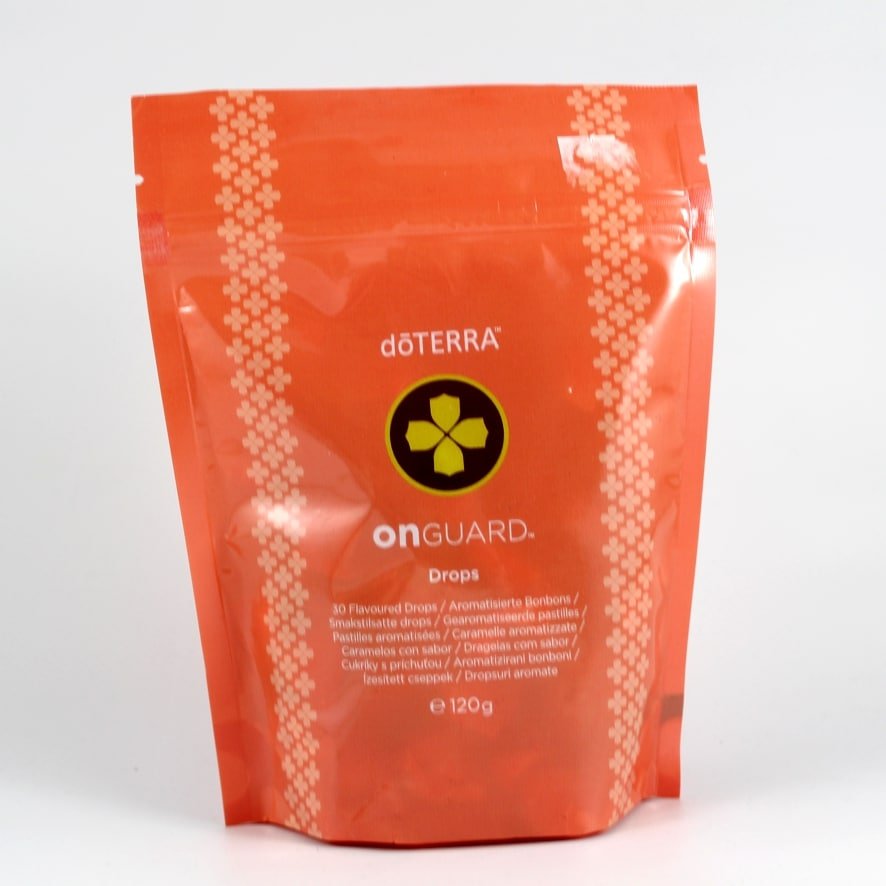 Drops 120g Do terra 1 doTERRA Cukierki na gardło z mieszanką olejków eterycznych ON GUARD THROAT DROPS 30 pastylek (120 g)
