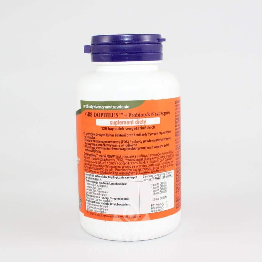 Gr8-Dophilus- probiotyk 120 kapsułek Now 2