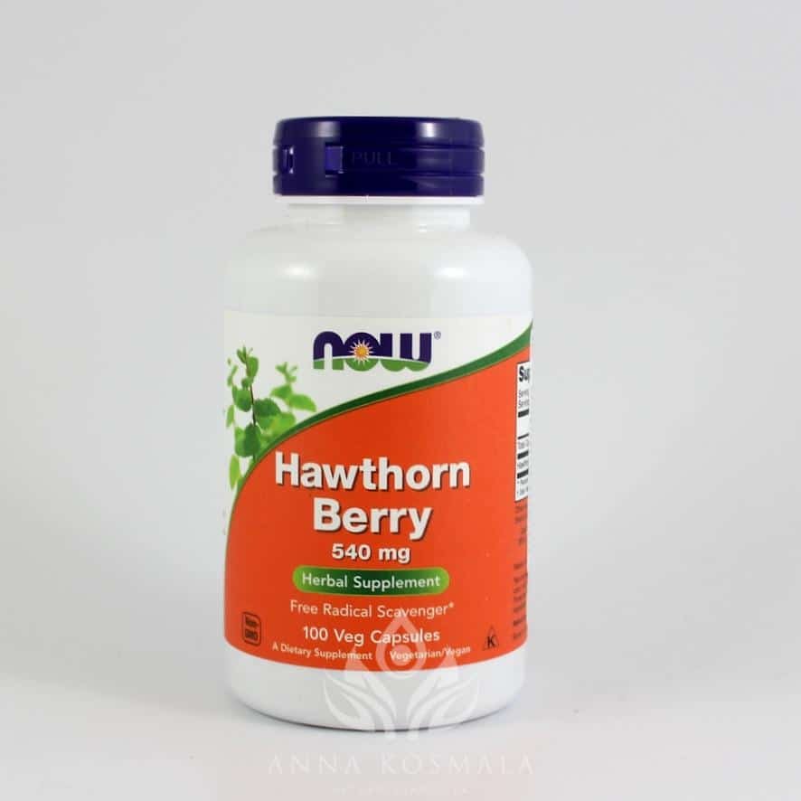 Hawthorn Berry - owoc głogu 540mg 100 kapsulek Now 1 Hawthorn Berry (Owoc głogu) 540 mg 100 kapsułek