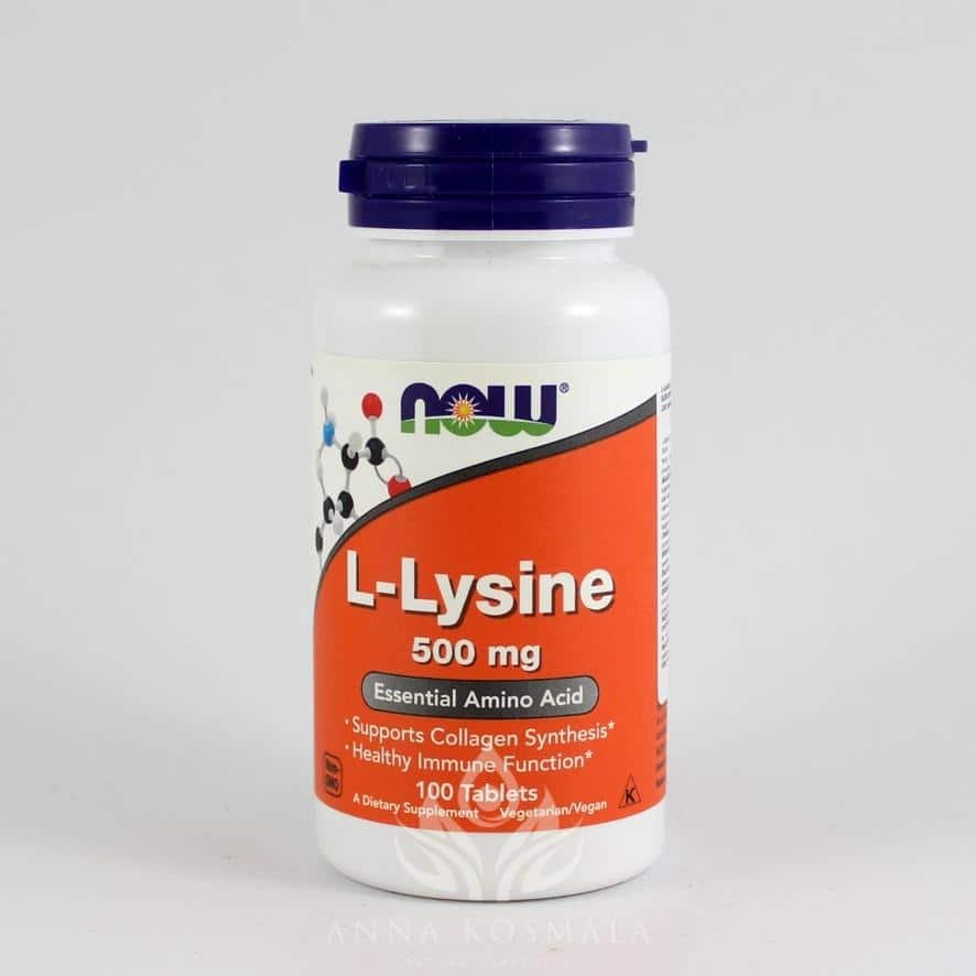 L-Lysine -lizyna 500mg 100 kapsułek Now 1 L-Lysine (Lizyna) 500mg 100 kapsułek