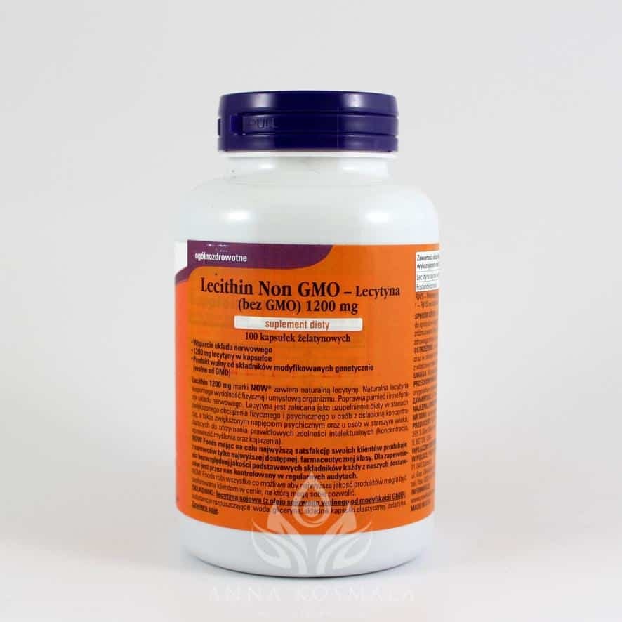 Lecitin 1200mg 100 kapsułek Now 3