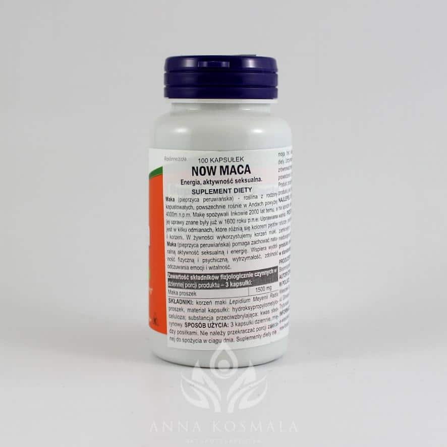 Maca 500mg 100 kapsułęk Now 2