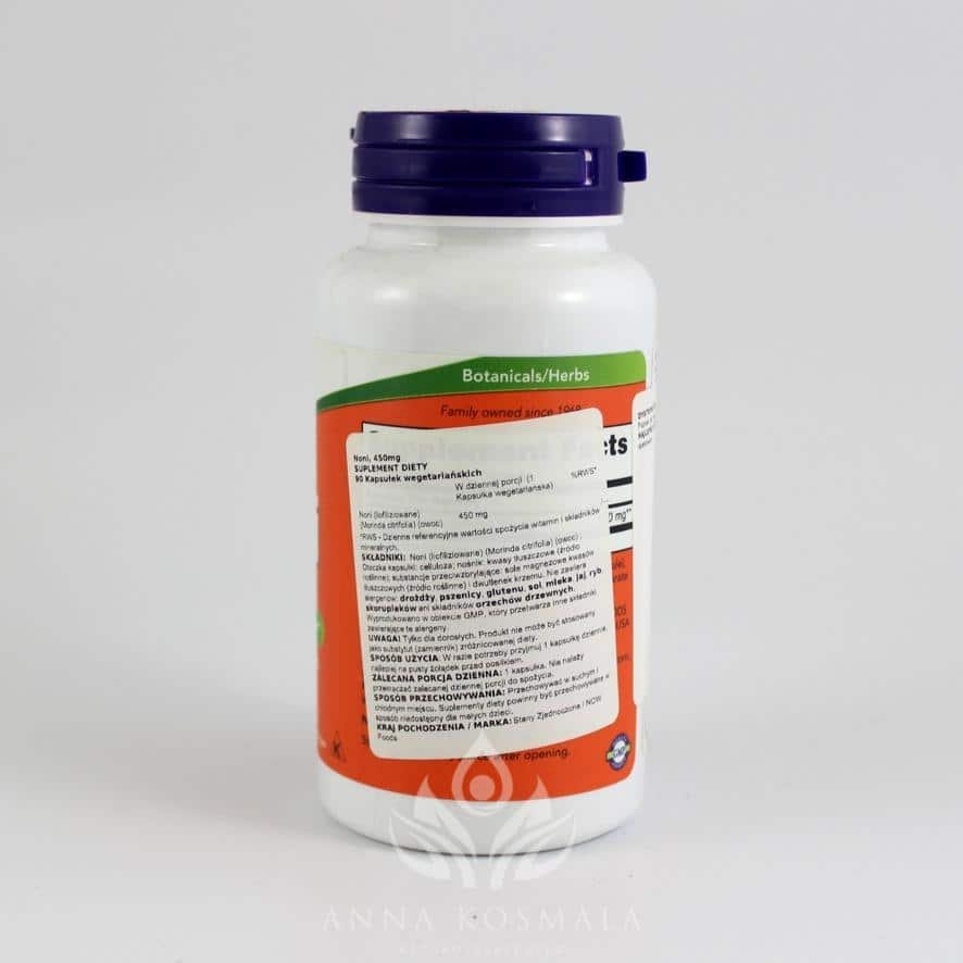 Noni 450mg 90 kapsułek Now 2