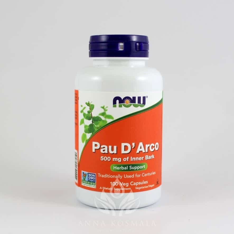 Pau D'Arco - La Pacho 500mg 100 kapsułek Now 1 Pau D’Arco (La Pacho) 500mg 100 kapsułek