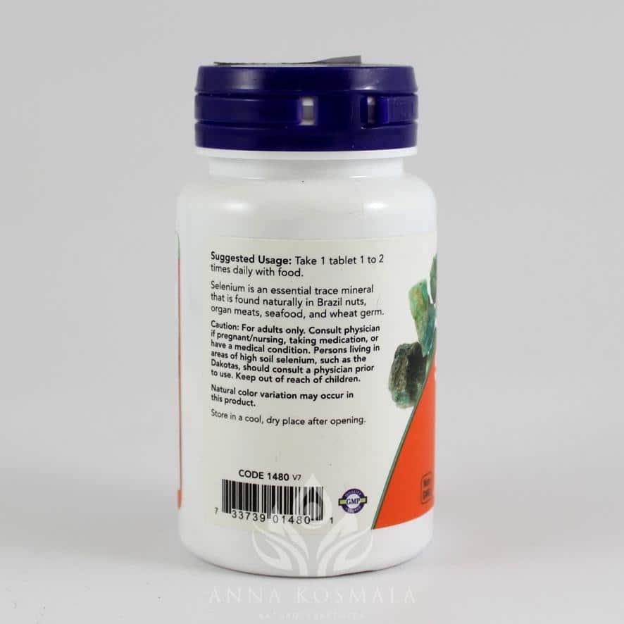 Selenium 100 mcg 100 tabletek Now 2