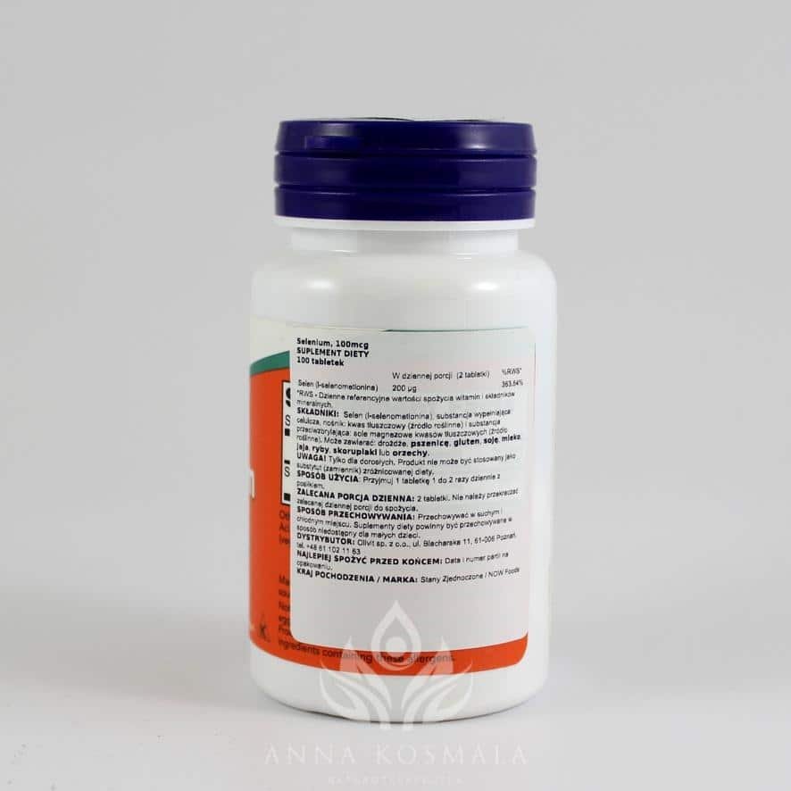 Selenium 100 mcg 100 tabletek Now 3