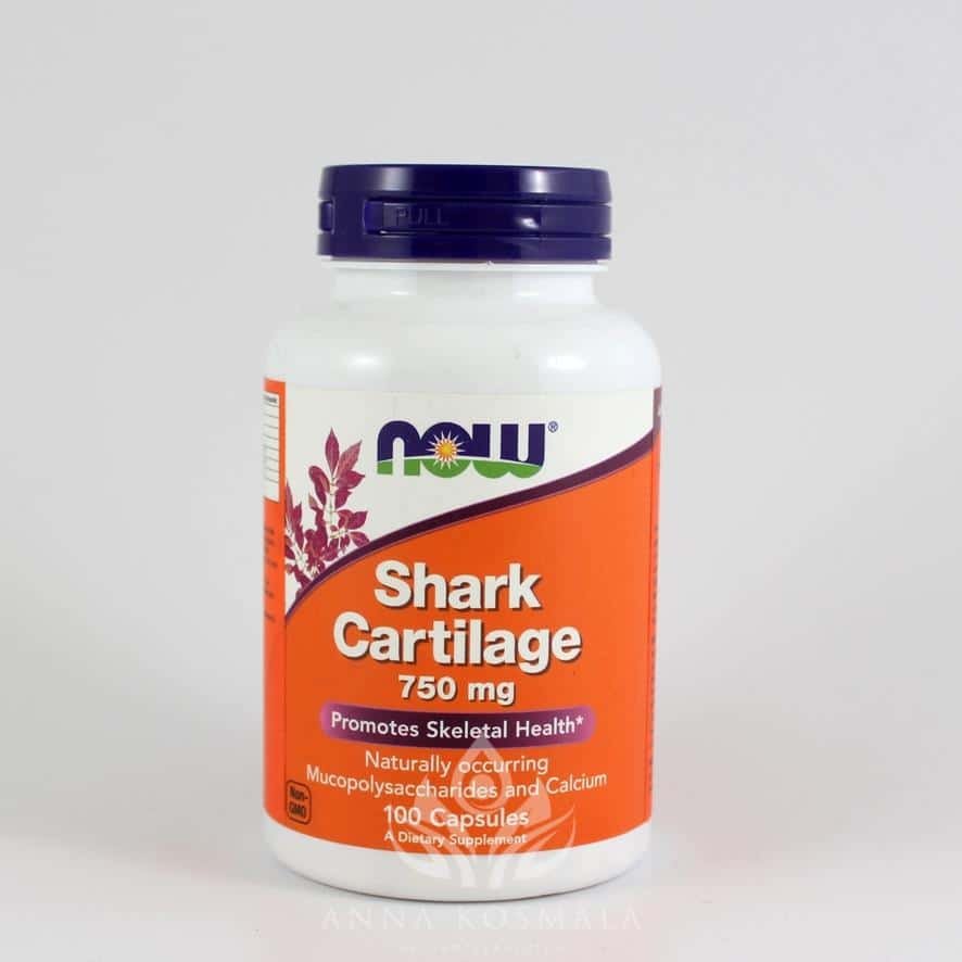Shark Cartilage Chrząstka rekina 750 mg Now 1 Shark Cartilage (Chrząstka rekina) 750 mg 100 kapsułek