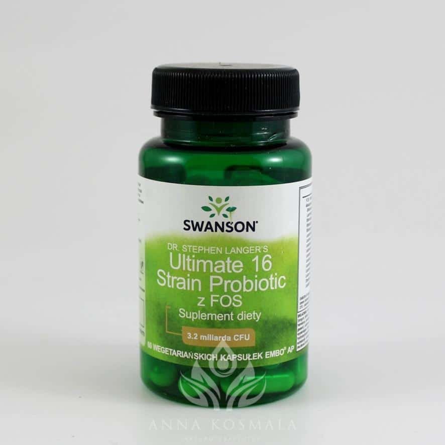 Ultimate 16 Strain Probiotic z FOS- probiotyk 60 kapsułek Swanson 1 Ultimate 16 Strain Probiotic z FOS (Probiotyk) 60 kapsułek