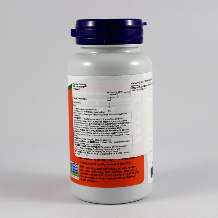chlorella1000mg 60 tabletek Now 2