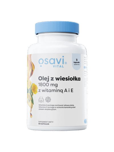 Olej z wiesiołka 1800 mg z witaminą A i E – 120 kapsułek miękkich
