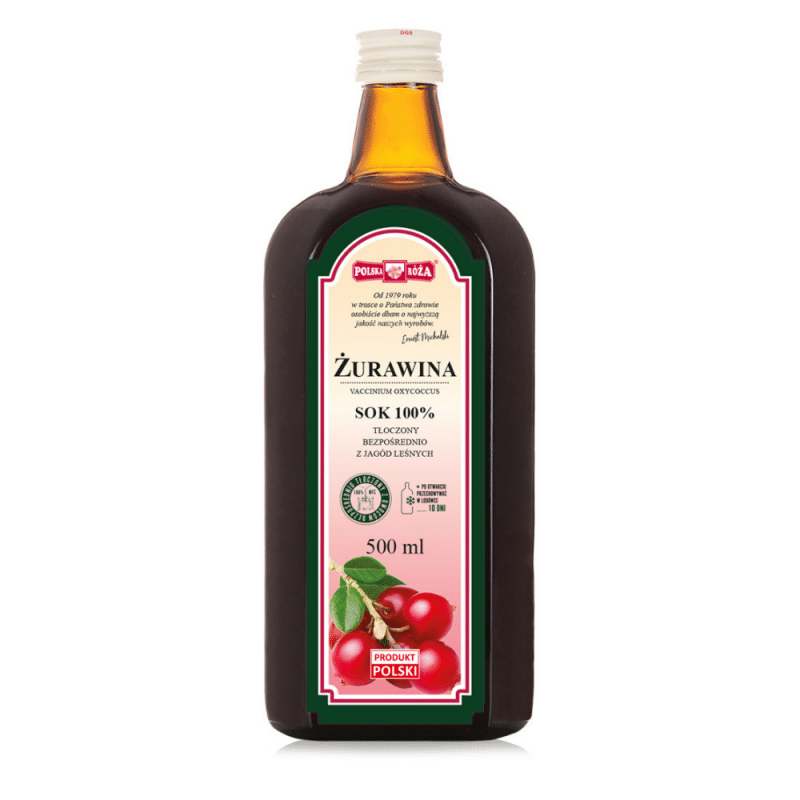 zurawina-sok-100-500-ml-polska-roza- Żurawina Sok 100% bez cukru 500 ml Polska Róża