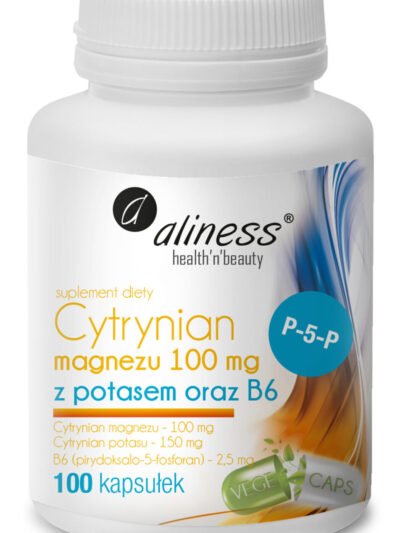 Cytrynian Magnezu 100 mg z Potasem 150 mg + B6 P-5-P